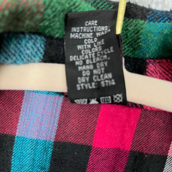 Urban groove plaid snap front long sleeve shirt with front pocket size M - Picture 6 of 6